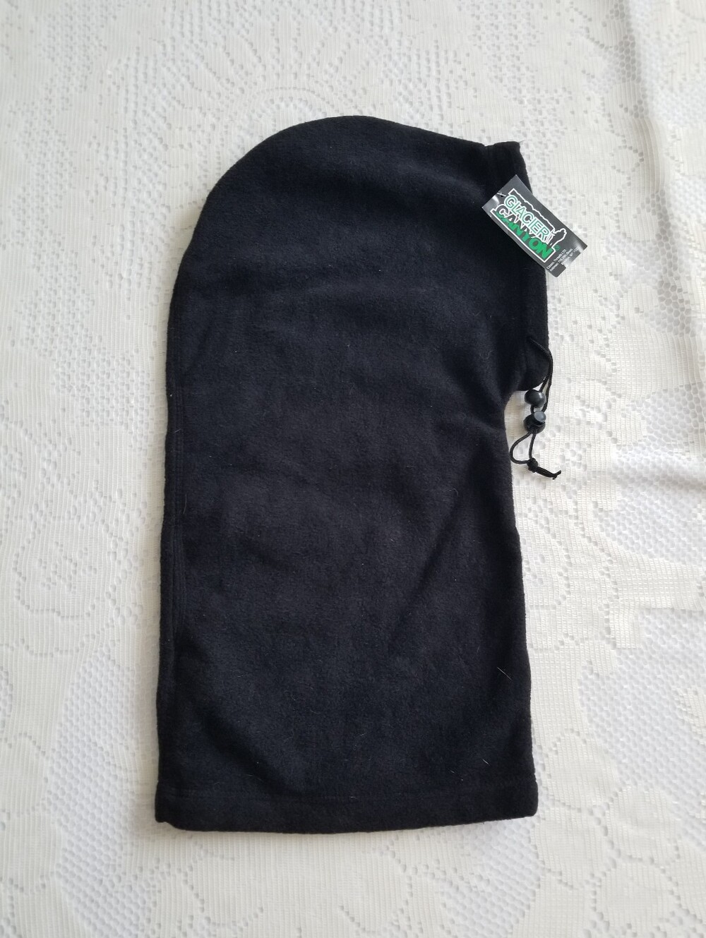 Glacier Canyon Black Fleece Neck Gaiter with Adjustable Drawcord